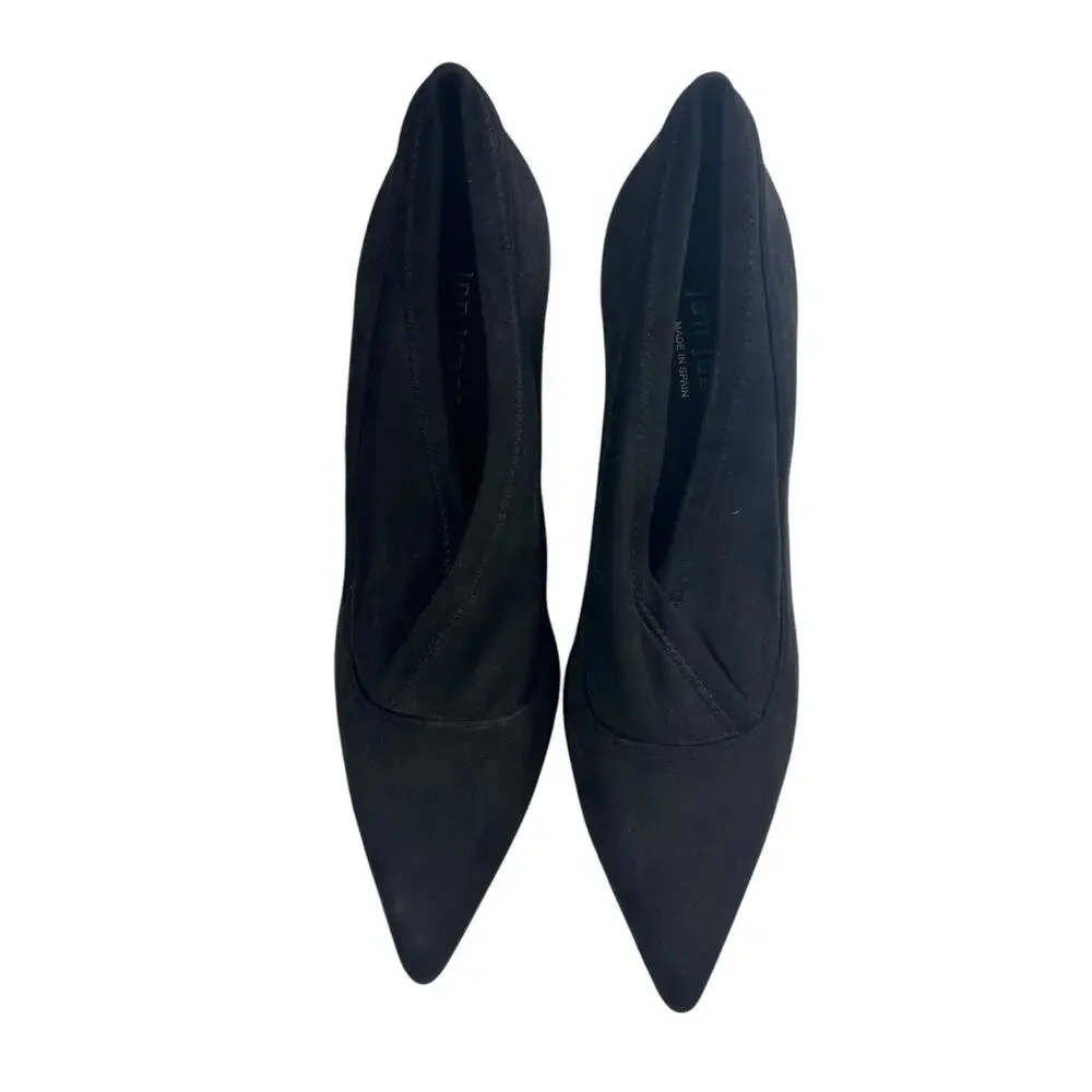 JON JOSEF‎ Black Velvet & Suede Leather Heels Loafers Shoes Women's 10M